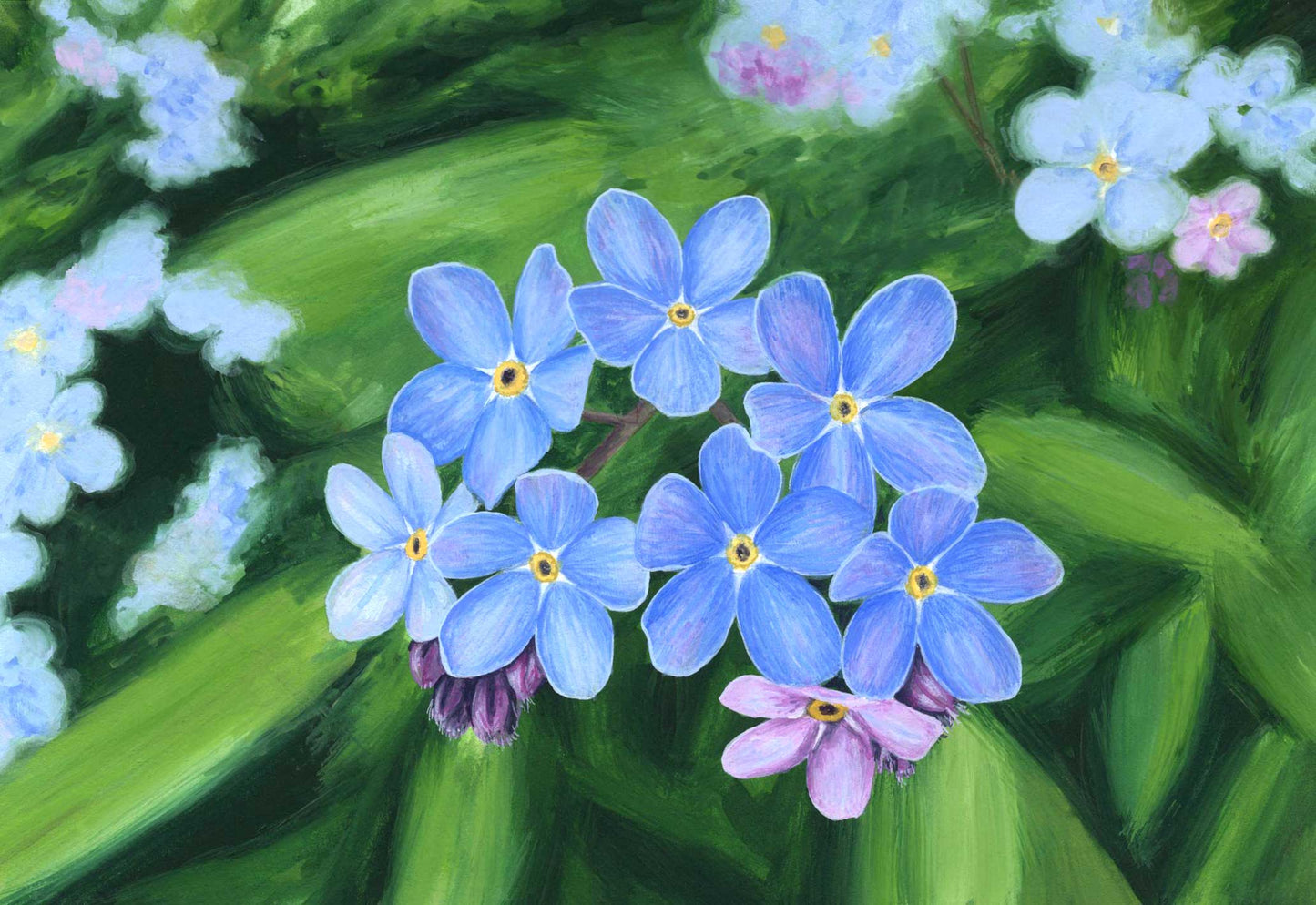 Forget Me Nots Original Painting