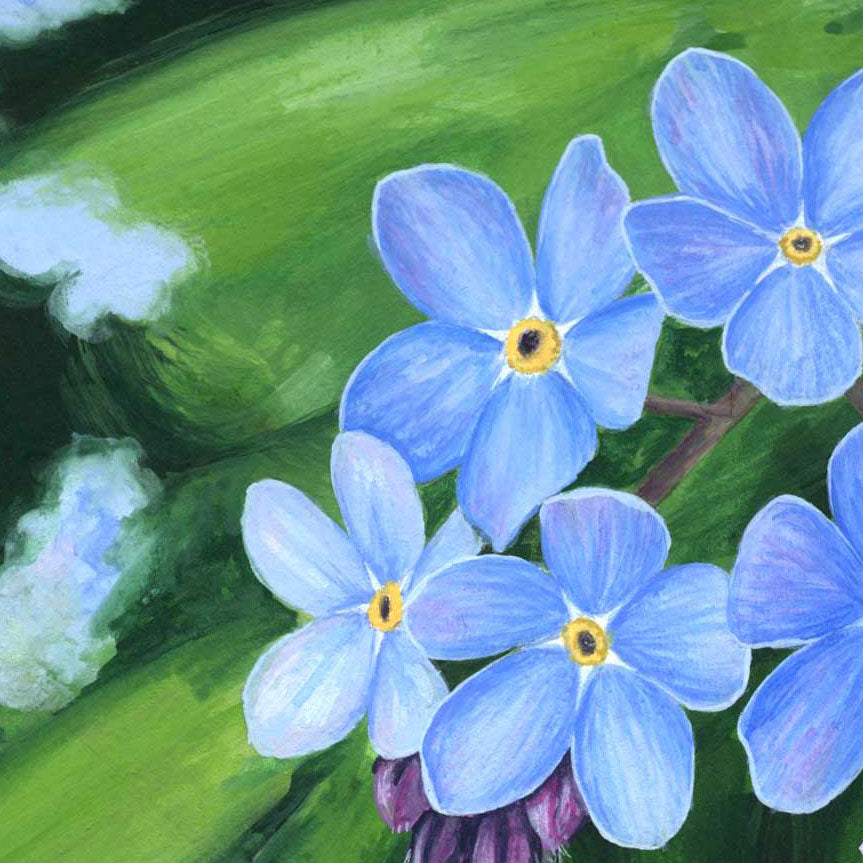 Forget Me Nots Original Painting