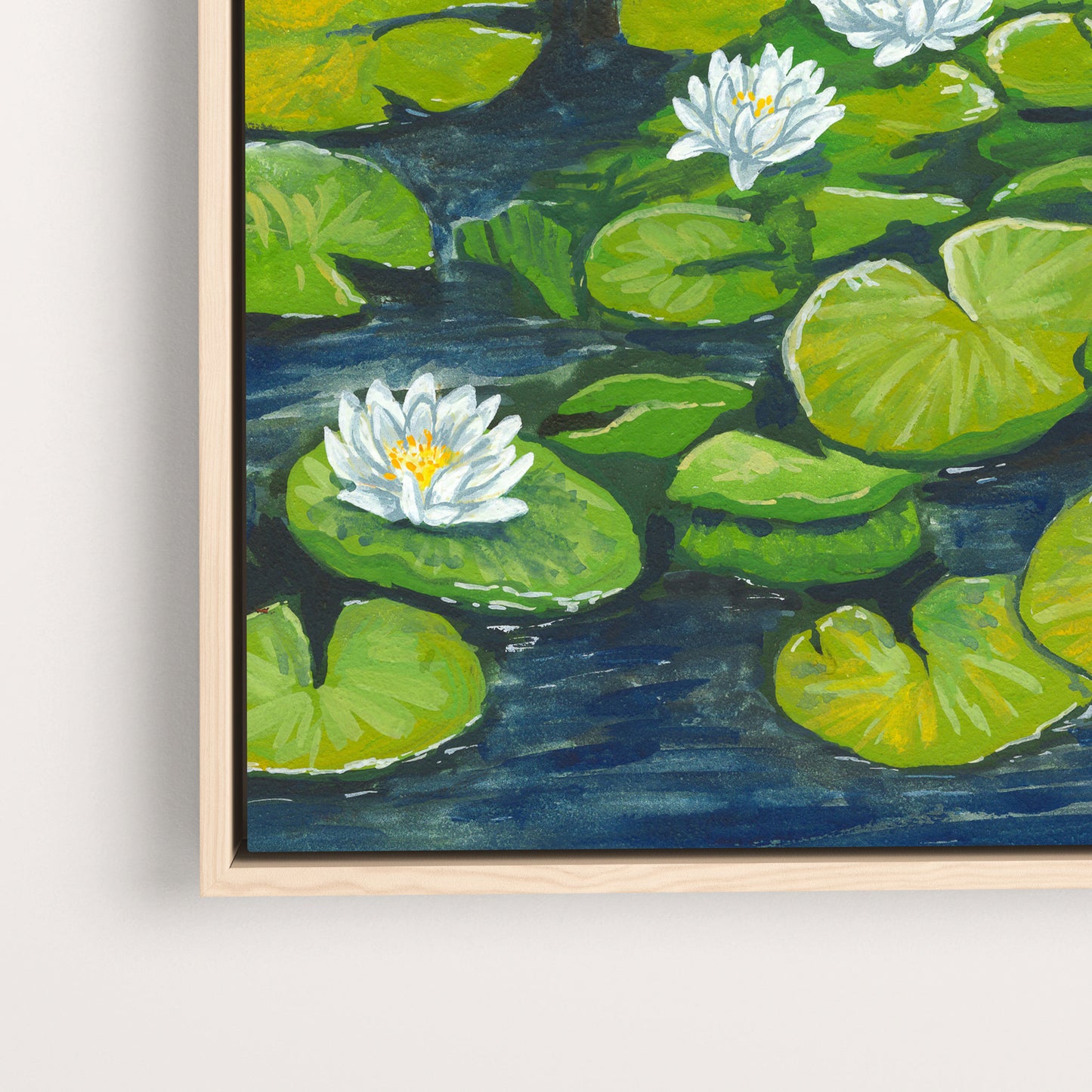 White Waterlilies Original Painting